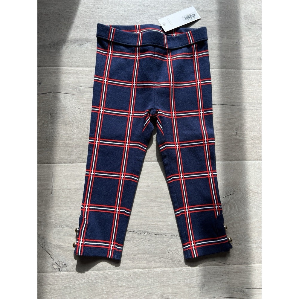 Janie and Jack red plaid holiday pants/ leggings 18-24 Mo Baby Girl NWT